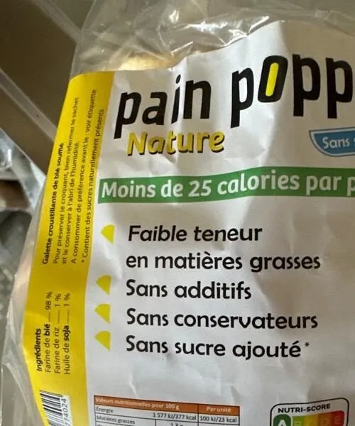 Pain poppé nature