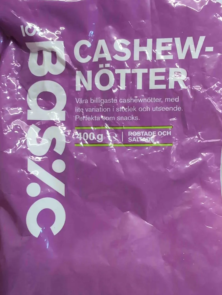 Cashewnötter rostade och saltade