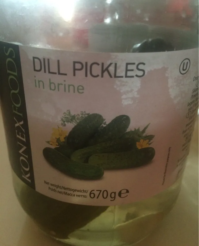 Dill pickles in brine