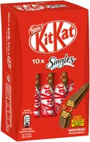 KITKAT Singles Barre au chocolat au Lait, 10 x 15,2g