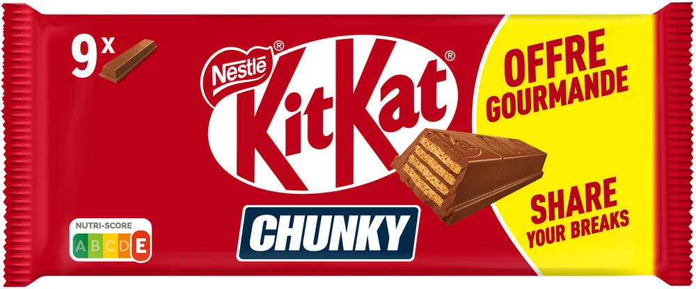 KITKAT CHUNKY Barre au chocolat au Lait 9x40g