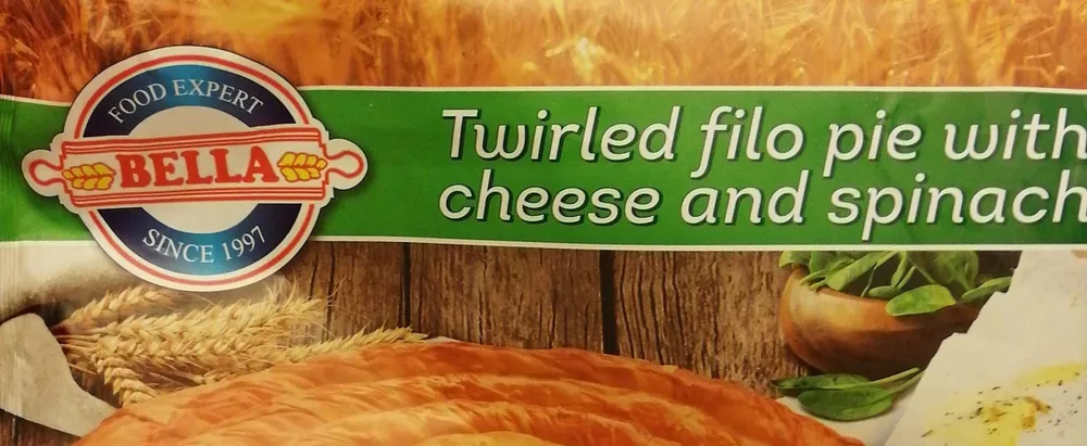 Twirled filo pie with cheese and spinach