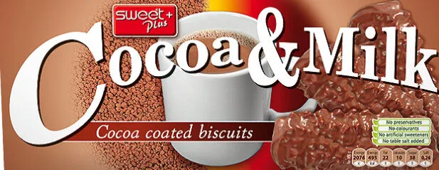 Cocoa and milk biscuits