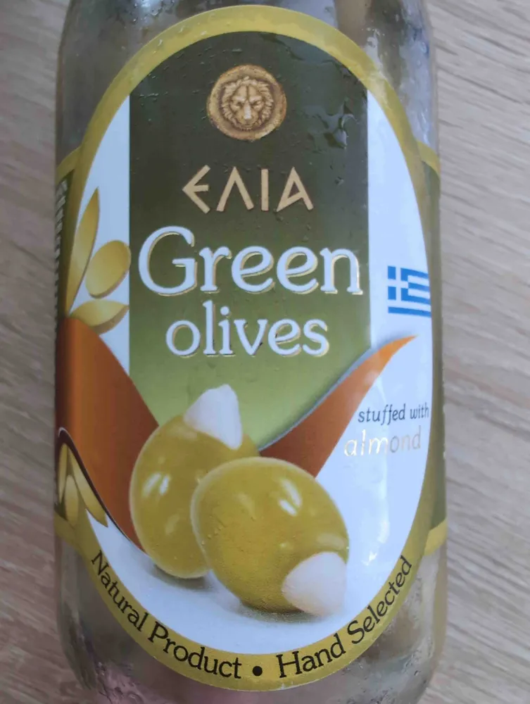 Green olives stuffed with almond