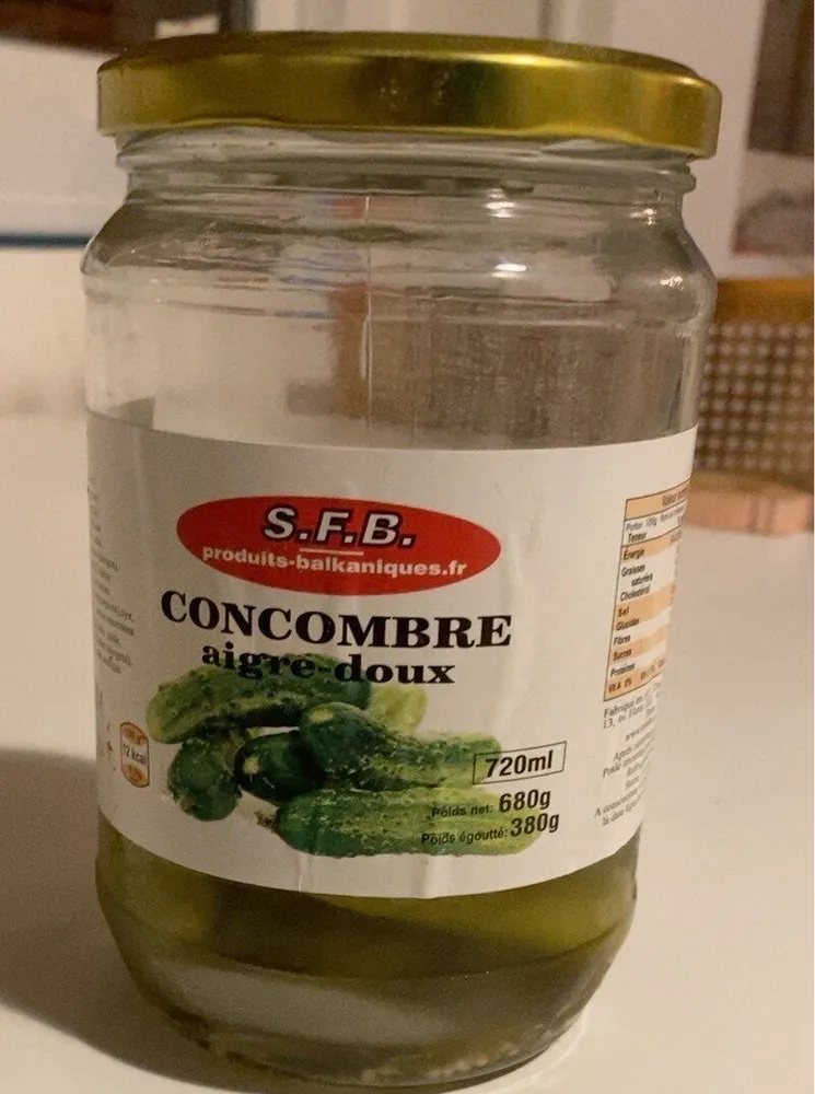 Concombres aigres doux