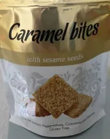 Caramel bites with sesame seeds