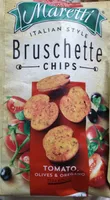 Bruschette chips tomato, olives & oregano