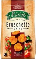 Bruschette Chips Tomato Olives and Oregano
