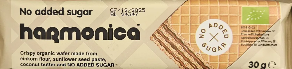 Био вафла без добавена захар