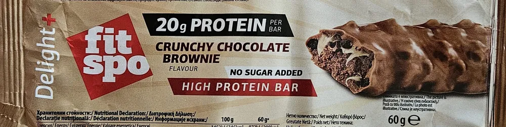 crunchy chocolate brownie protein bar