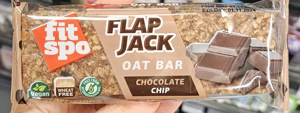 flap jack oat bar chocolate chip