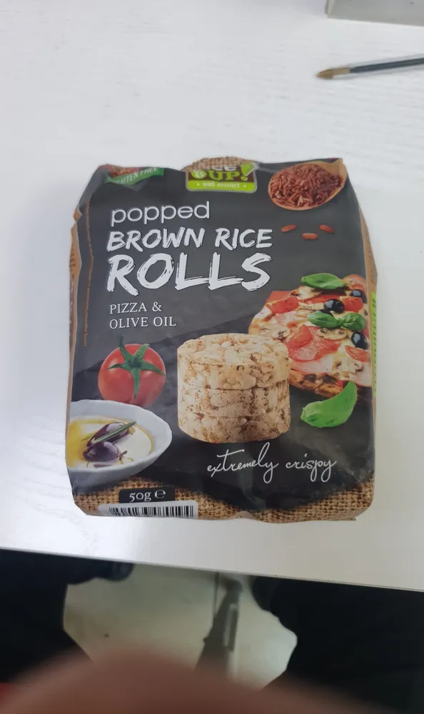 Rice Up Popped Brown Rice Rolls Pizza & Olive Oil 50g