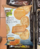 Popped brown rice chips honey and mustard