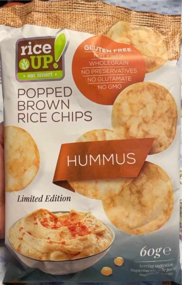 Popped Brown Rice Chips Hummus