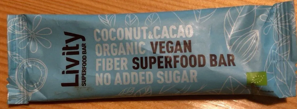 Coconut & cacao organic vegan superfood bar
