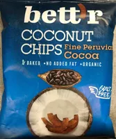 Chips de coco con cacao en polvo
