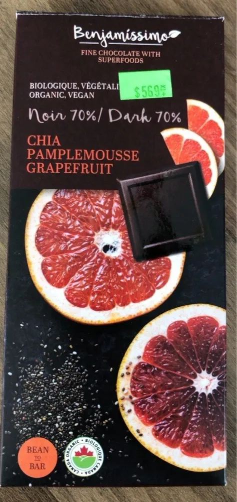 Chocolat noir chia pamplemousse