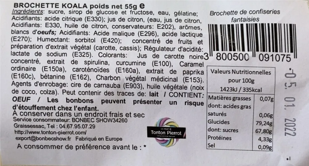 Brochette de confiseries fantaisies