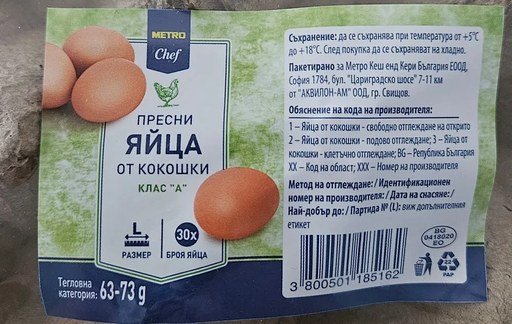 Кокоши яйца от клетъчно отглеждани кокошки