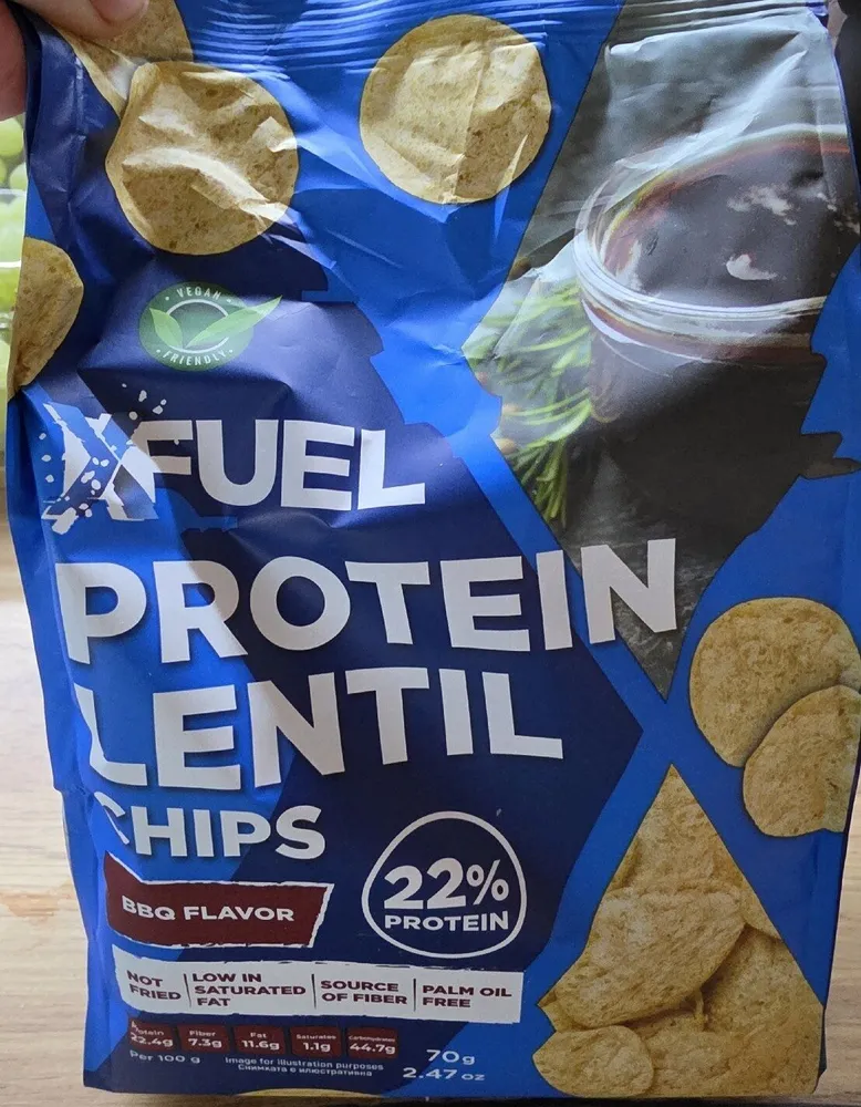 Protein lentil chips