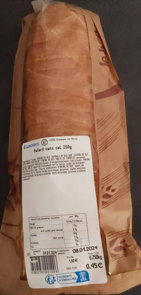 Batard sans sel 250g