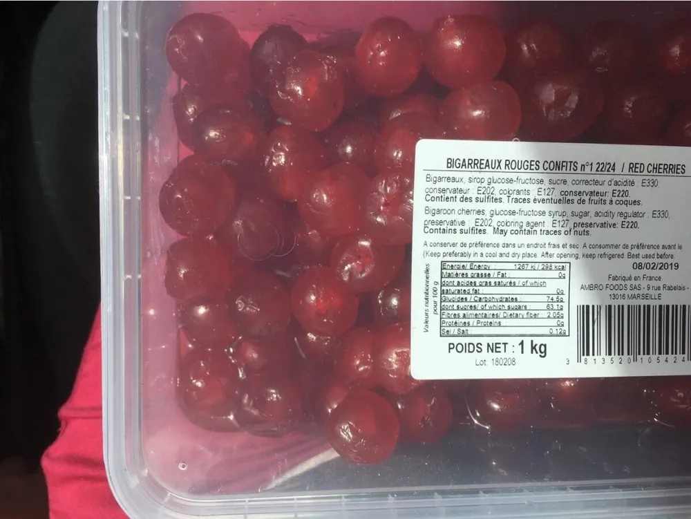 Bigarreaux rouges confits