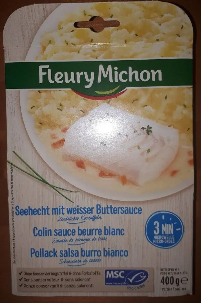 Colin sauce beurre blanc, écrasé de pomme de terre