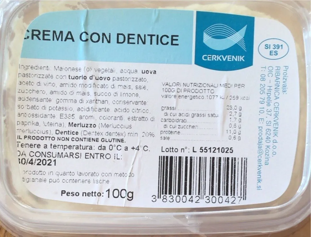 Crema con dentice