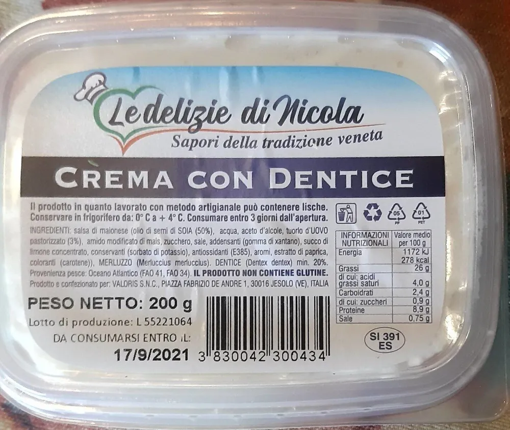 Crema con dentice