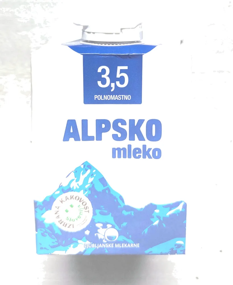 Alpsko mleko, pasterizirano, homogenizirano, polnomastno 3.5%, LJUBLJANSKE MLEKARNE