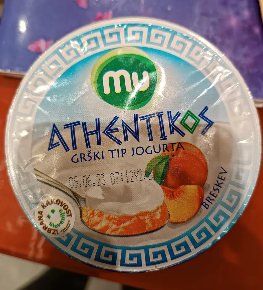 Mu Athentikos Greek style yoghurt - peach