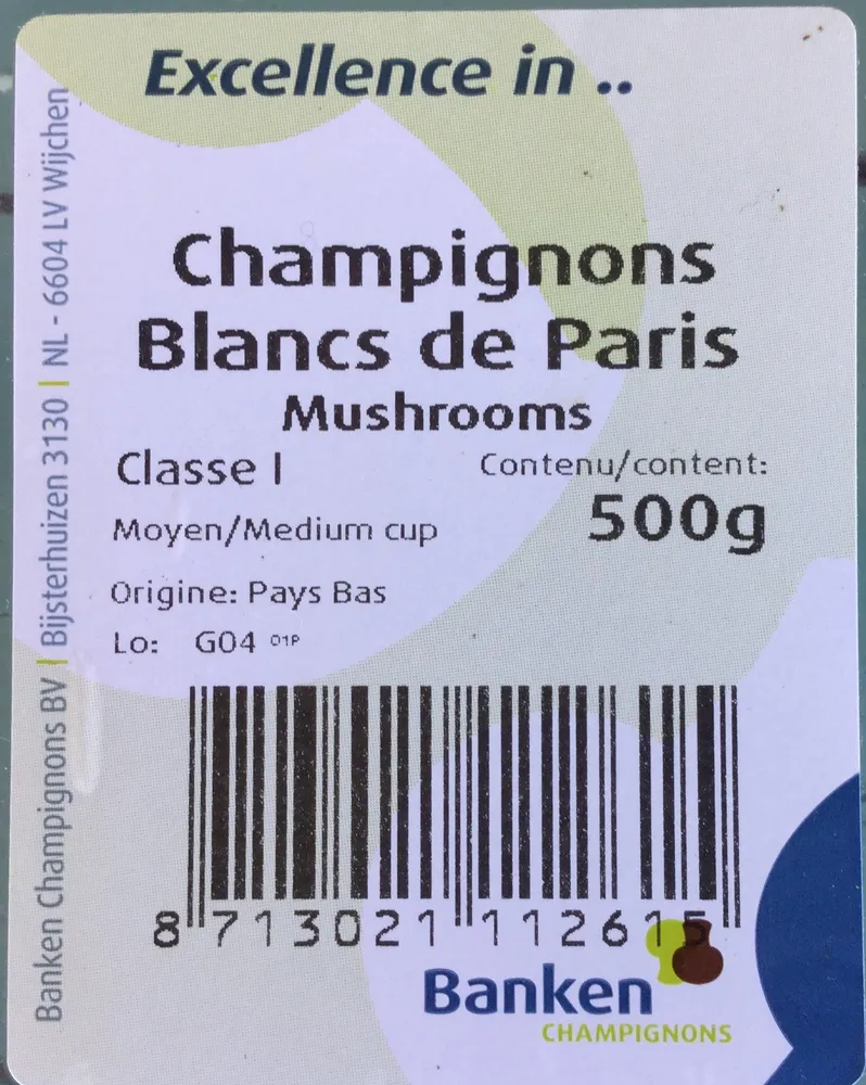 Champignons Blancs de Paris