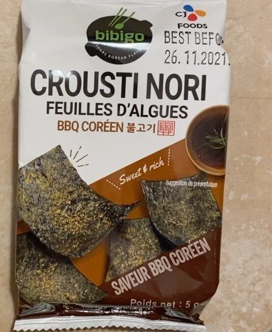Crousti Nori Feuilles d’Algues BBQ Coréen