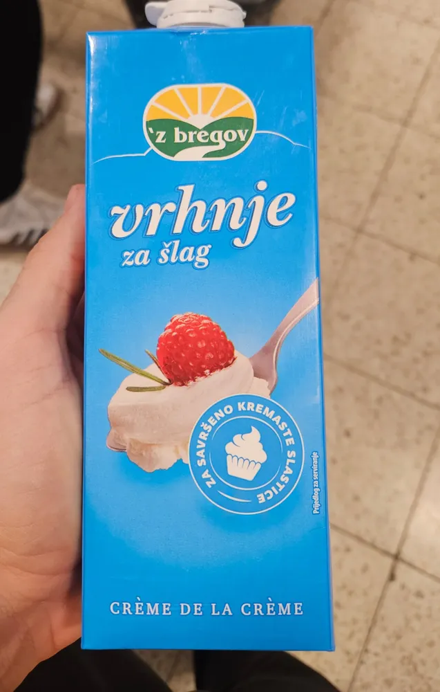 vrhnje za šlag