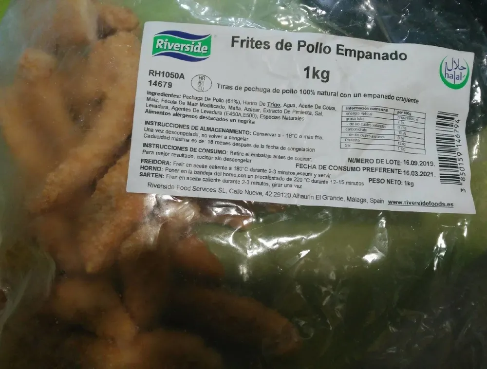 Frites de pollo empanado