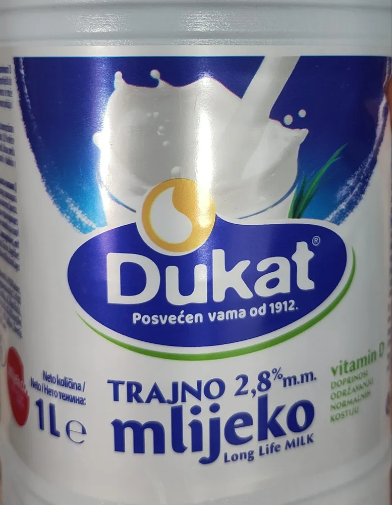 trajno mlijeko 2.8% m.m.