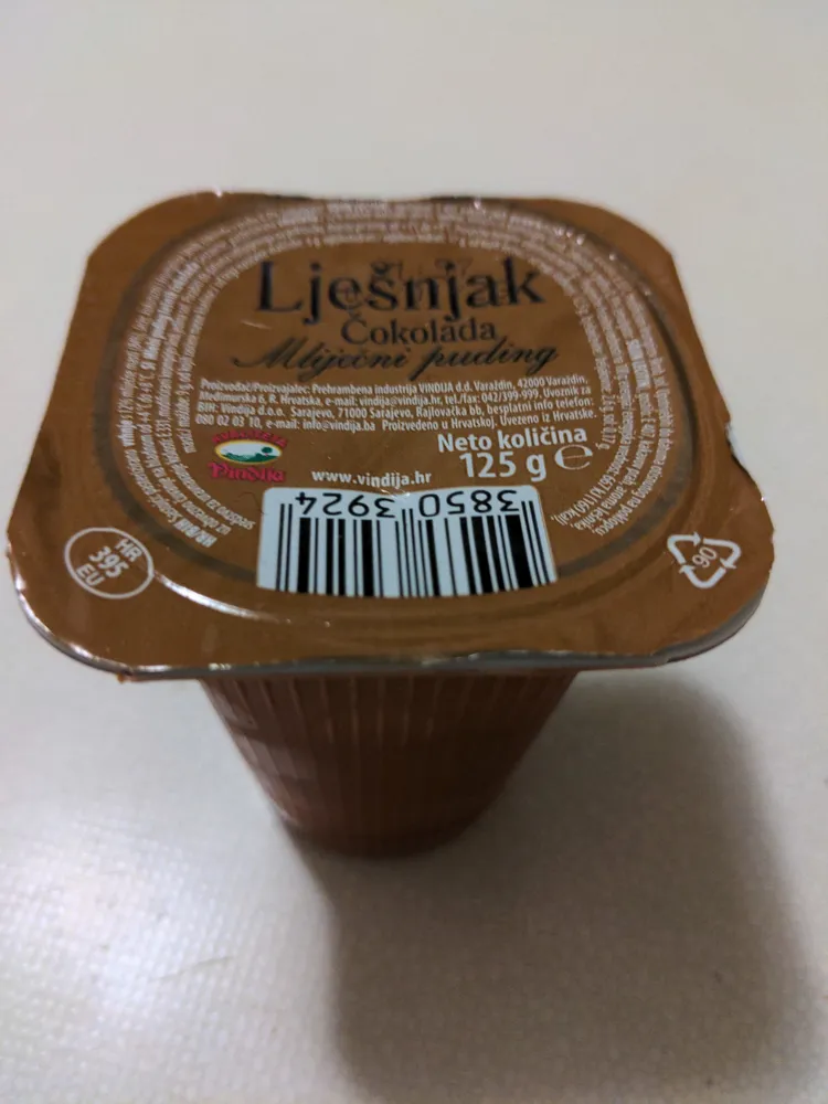 Lješnjak Čokolada Mliječni puding