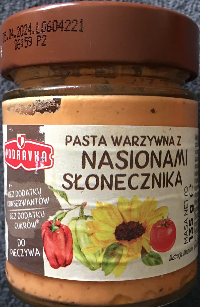 Pasta warzywna z nasionami słonecznika