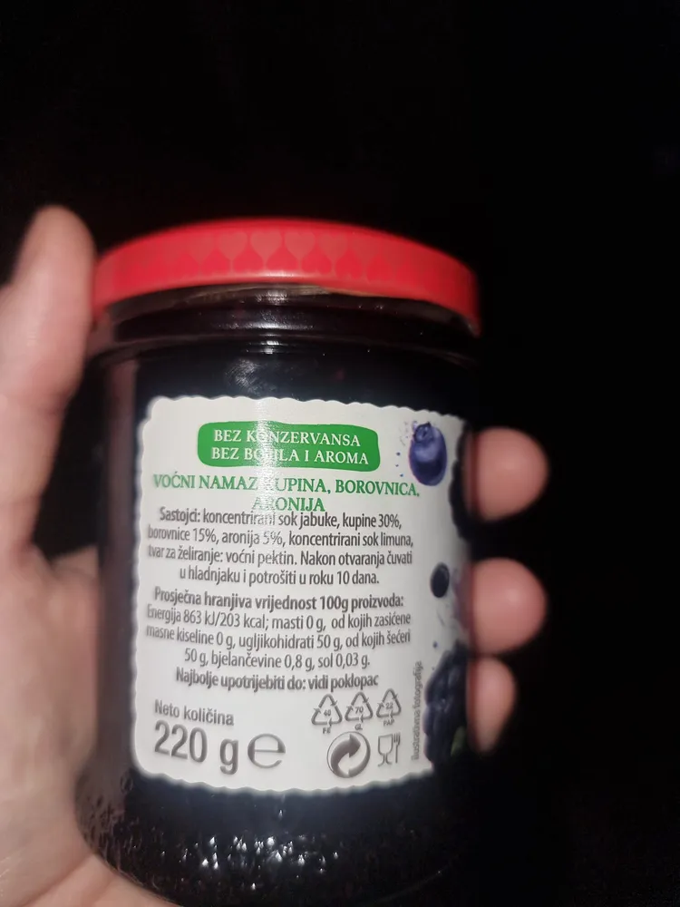 VOĆNI NAMAZ KUPINA, BOROVNICA, ARONIJA