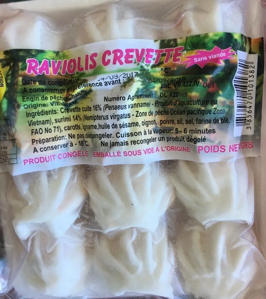 Raviolis crevette