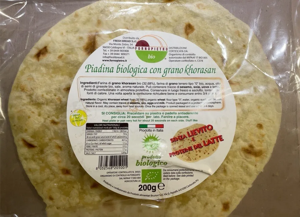 Piadina biologica con grano khorasan