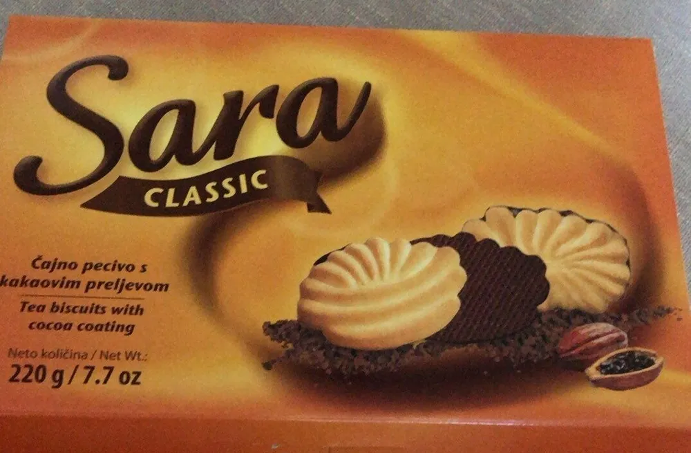 Tea biscuits with cocoa coating