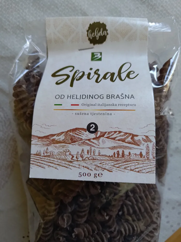 Spirale od heljdinog brašna - sušena tjestenina -