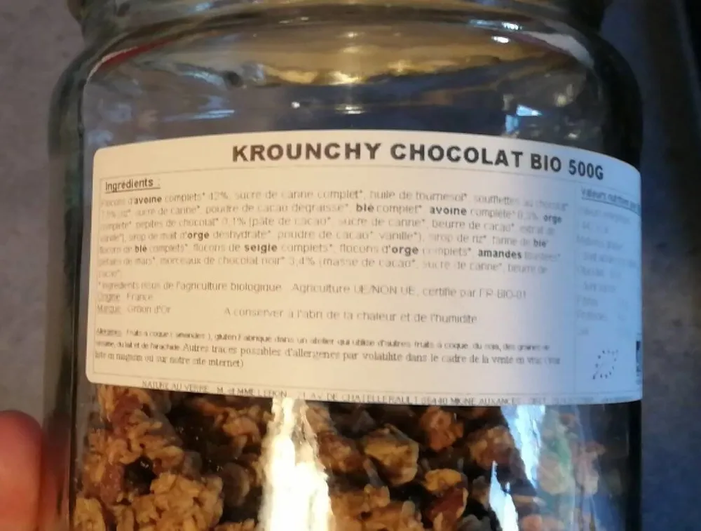 Krounchy chocolat bio