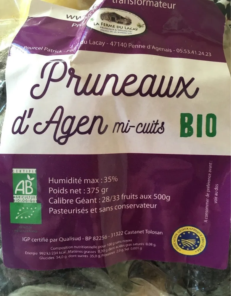 Pruneaux d'Agen mi-cuits Bio
