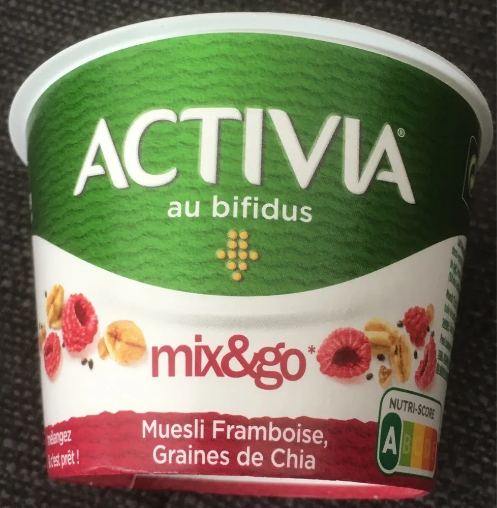 Activia mix&go Muesli framboise grains de chia