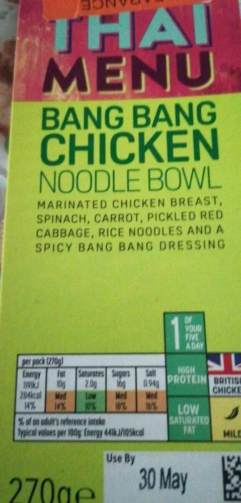 Bang bang chicken noodle bowl