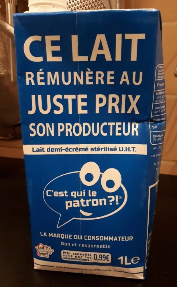Lait demi écrémé UHT