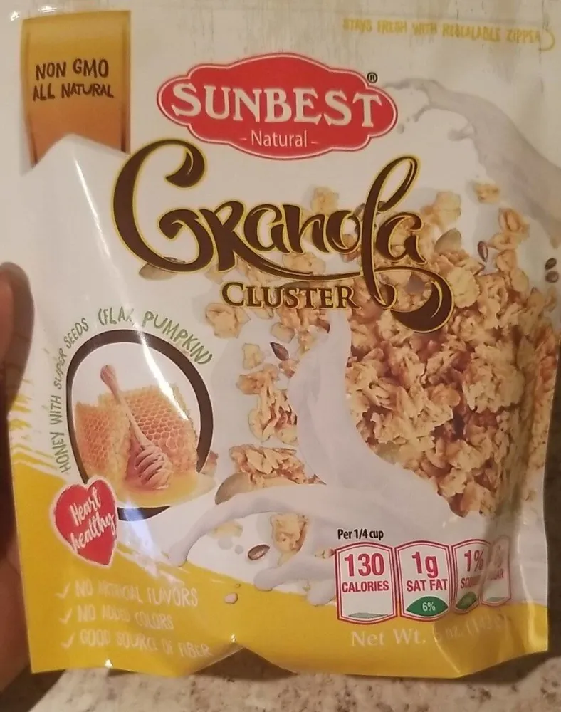 Granola cluster honey with super seeds fling fax and pumpkin