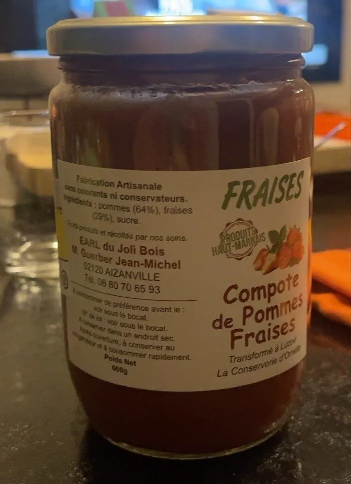 compote de pommes fraises